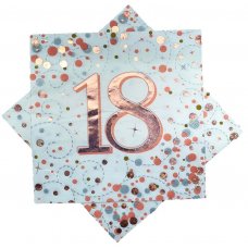 Rose Gold Sparkling Fizz 18th Birthday Napkins