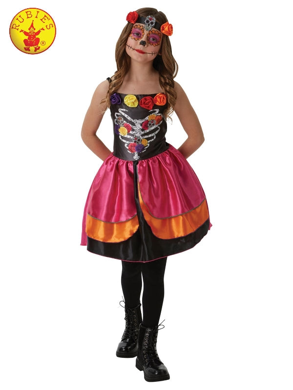 Sugar Skull Day Of The Dead Costume - Size 9-10