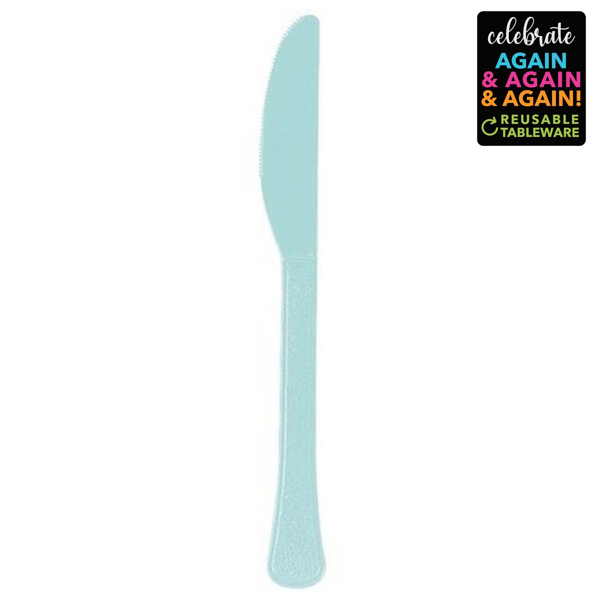 Robin Egg Blue Plastic Knives