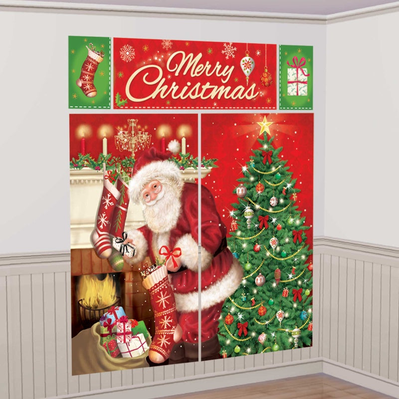 Magical Merry Christmas Scene Setter Wall Decorating Kit