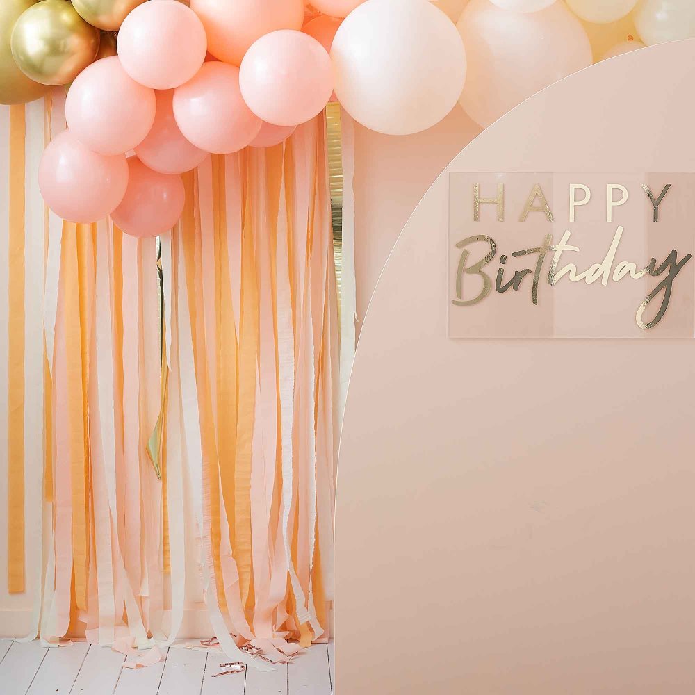 Ginger Ray Gold & Peach Streamer Party Backdrop