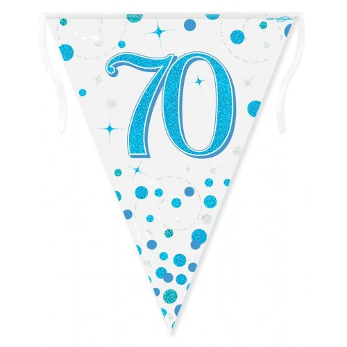Sparkling Blue Fizz 70th Birthday Bunting