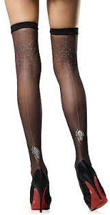 Sheer Thigh Highs with Spider Web Backseam