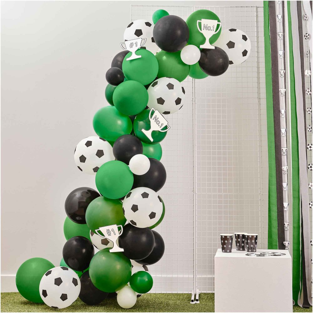 Ginger Ray Kick Off Party Soccer Balloon Garland with Card Trophy Decorations