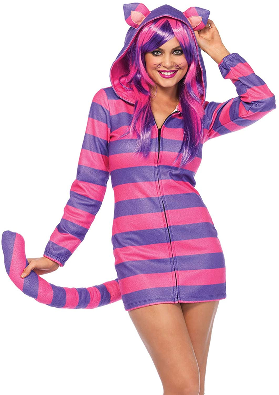 Chesire Cat Cozy Striped Zipper Front Flee