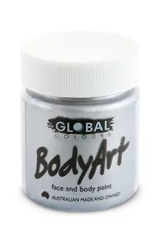 Global Colours 45ml Metallic Silver Cream Face and Body Paint