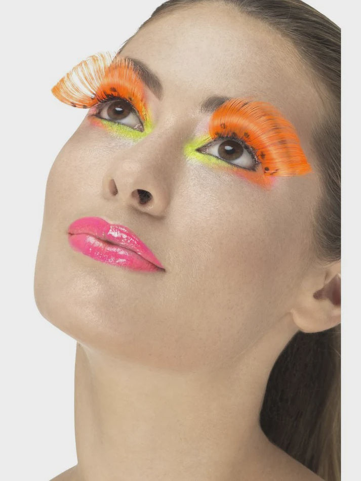 80s Neon Orange Polka Dot Eyelashes