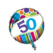 18in Bright & Bold 50 Foil Balloon