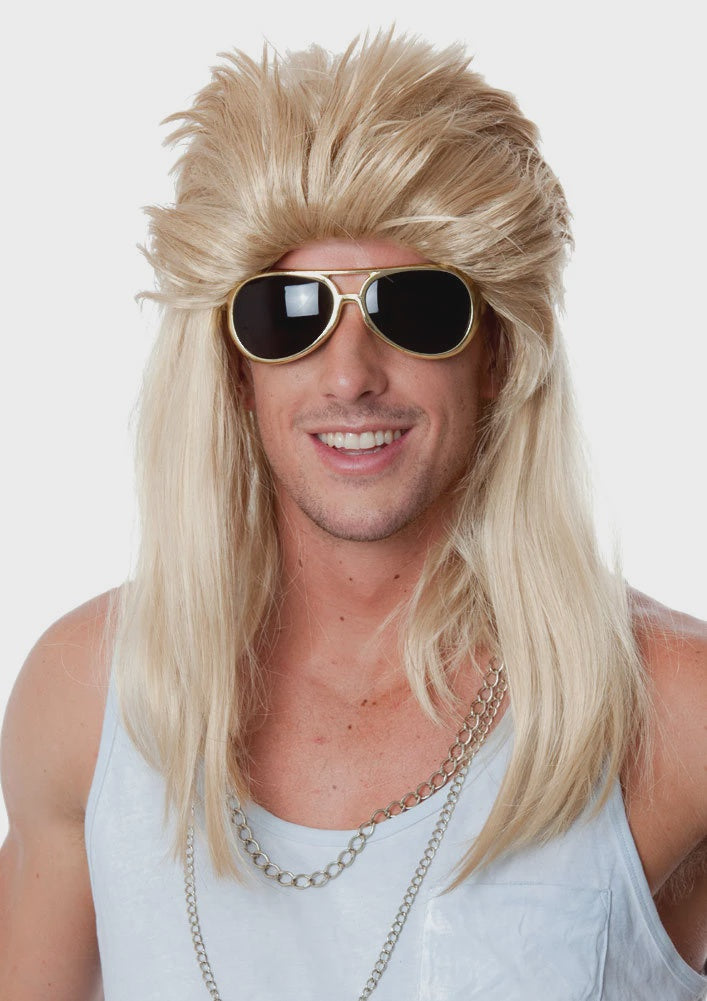 80s Mudflap Blonde Mullet Costume Wig