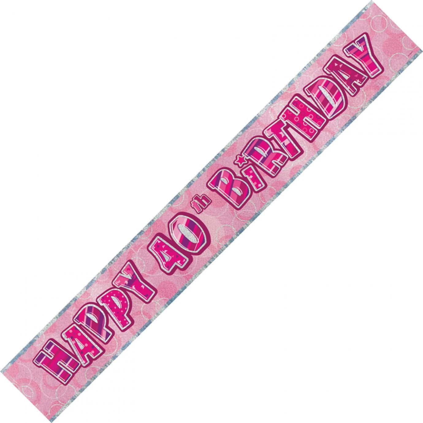 Glitz Pink Happy 40th Birthday Banner