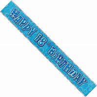Glitz Blue Happy 18th Birthday Banner
