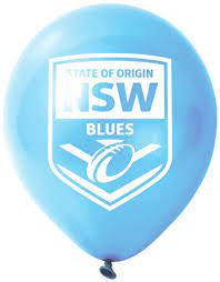 NSW State Of Origin Light Blue Balloons 25pk