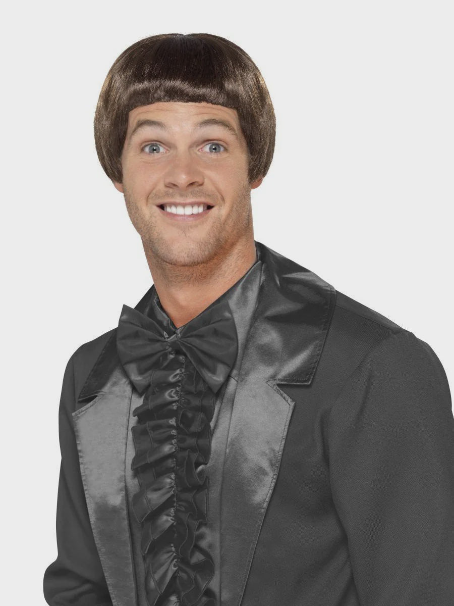 Brown 90s Bowl Cut Mens Wig