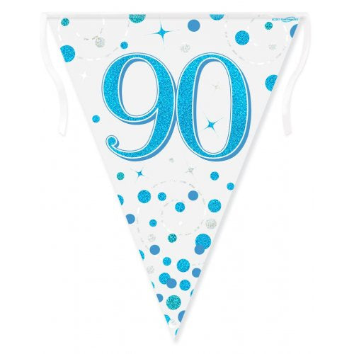 Sparkling Blue Fizz 90th Birthday Bunting