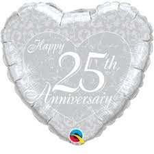 Happy 25th Anniversary Foil Balloon
