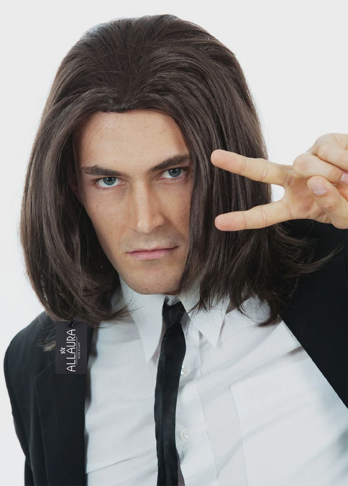 Hitman Black Shoulder Length Costume Wig