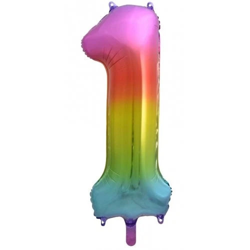 Rainbow Number 1 Supershape Foil Balloon