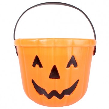 Halloween Orange Pumpkin Trick or Treat Lolly Bucket