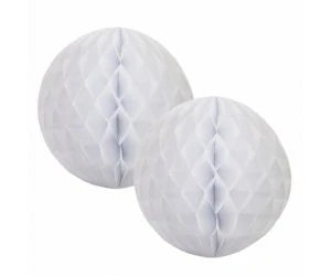 White Honeycomb Balls 15 cm Pack of 2