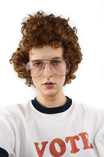Dynamite Brown Afro with Glasses Set