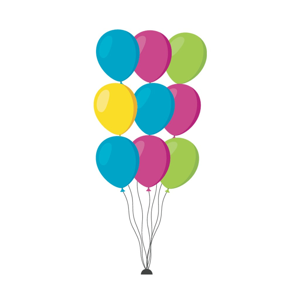9 Helium Metallic/Fashion Balloon Bouquet including one Print