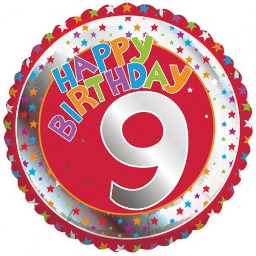 Happy Birthday Red 9 Foil Balloon