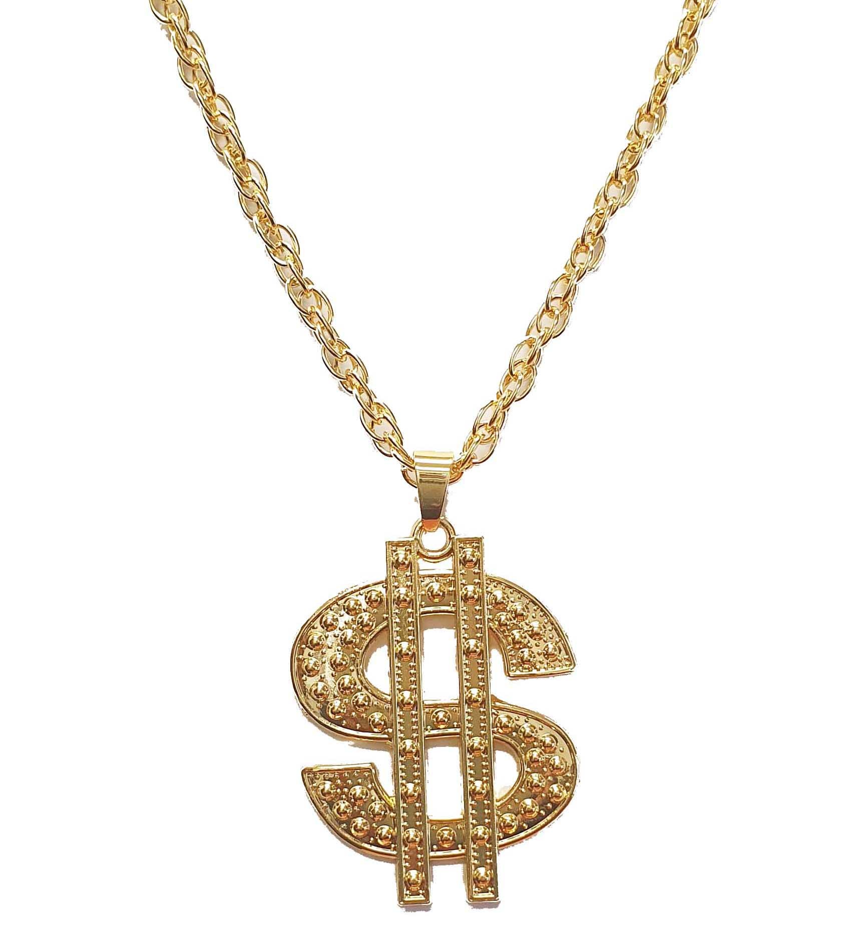 Gold Dollar Heavy Sign Necklace