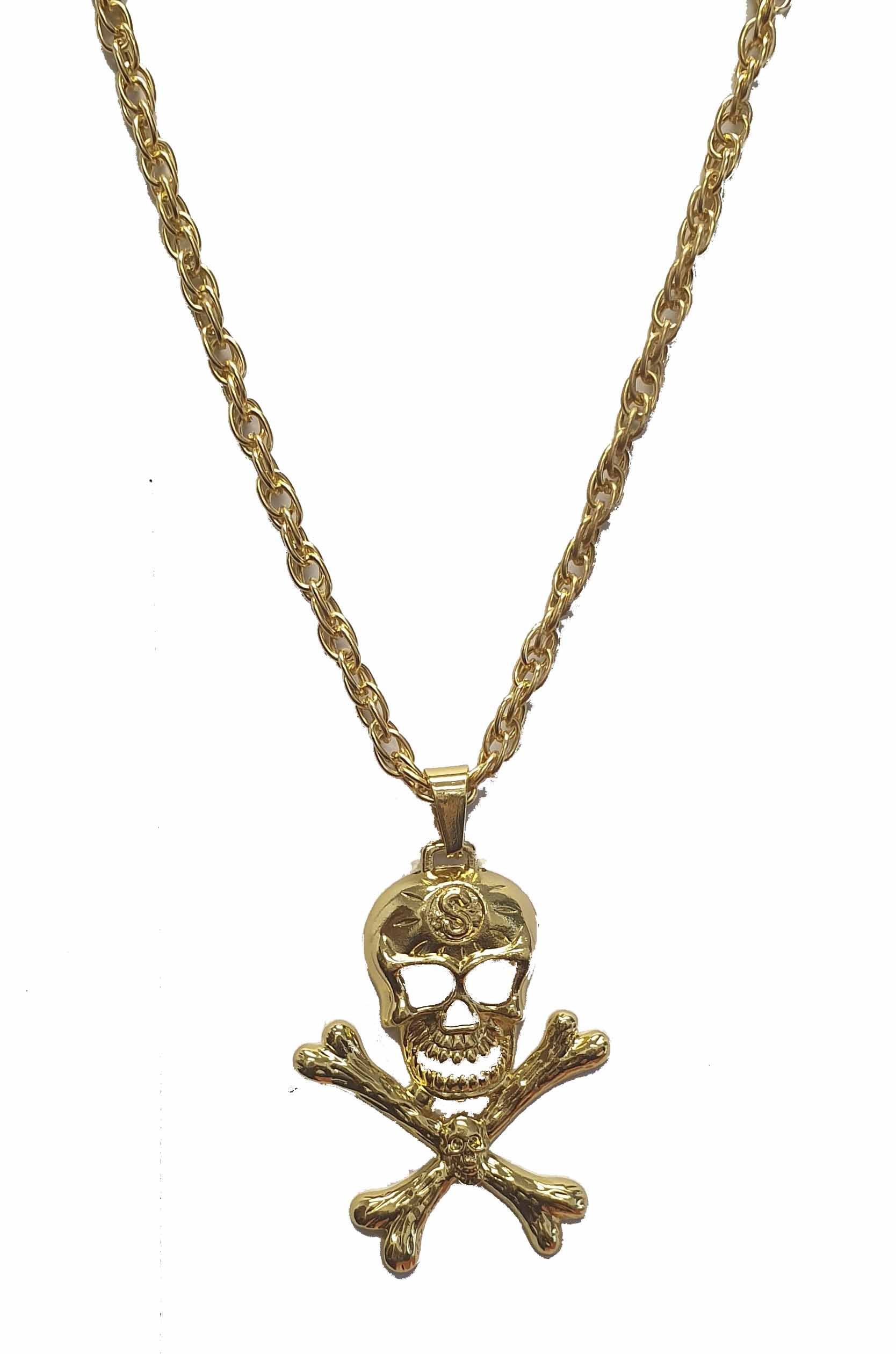 Skull Heavy Metal Gold Necklace