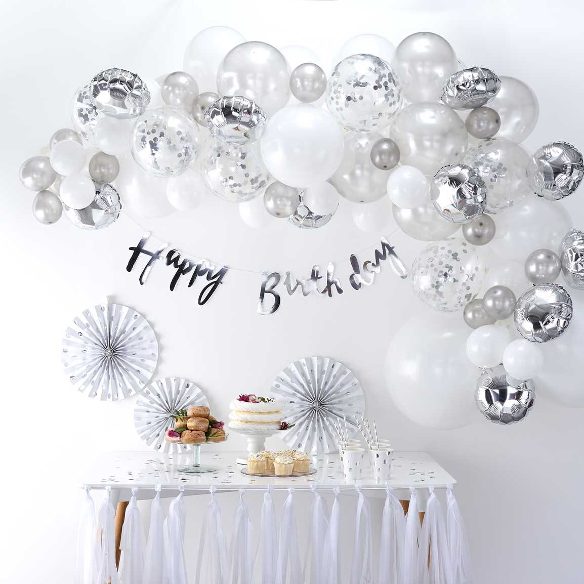 Ginger Ray Silver Balloon Garland Kit (Pack of 70)