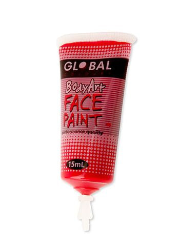 Global Bodyart Deep Red 15ml Tube Liquid Makeup