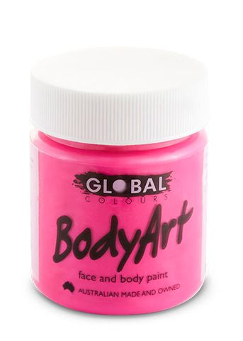 Global Colours 45ml UV Neon Pink Cream Face and Body Paint