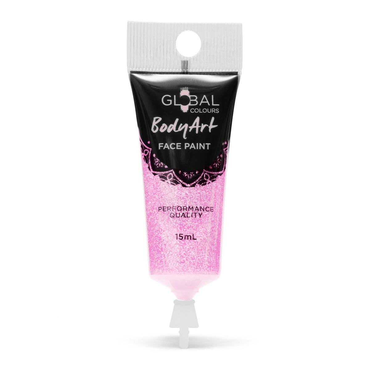 Global Bodyart Pink Glitter 15ml Tube Liquid Makeup