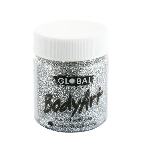 Global Colours 45ml Silver Glitter Face and Body Paint