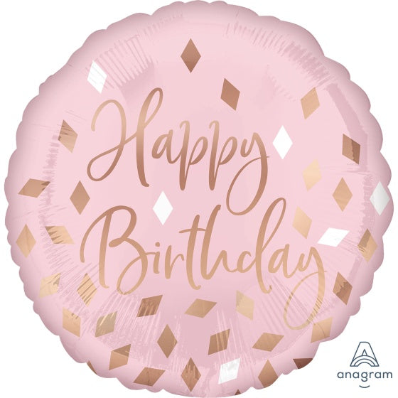 Happy Birthday Blush Foil Balloon