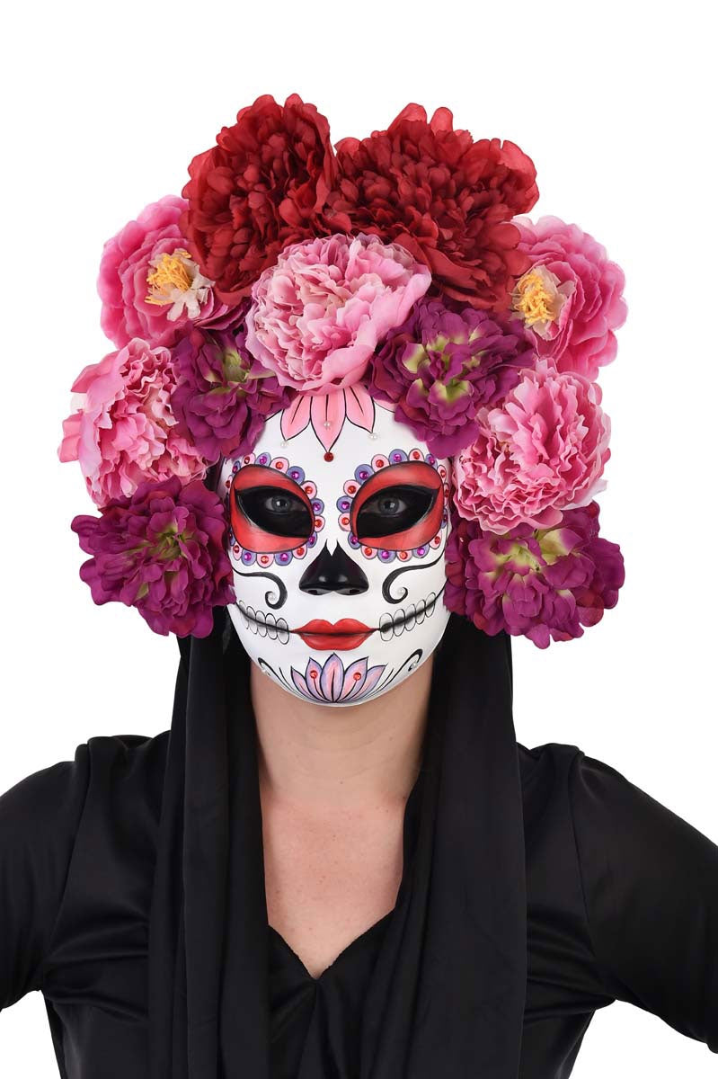 Day of the Dead Floral Mask Pink