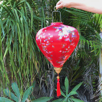 Large Silk Lantern-Oriental Blossom
