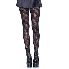 Opaque Geometric Diamond Knit Black Tights