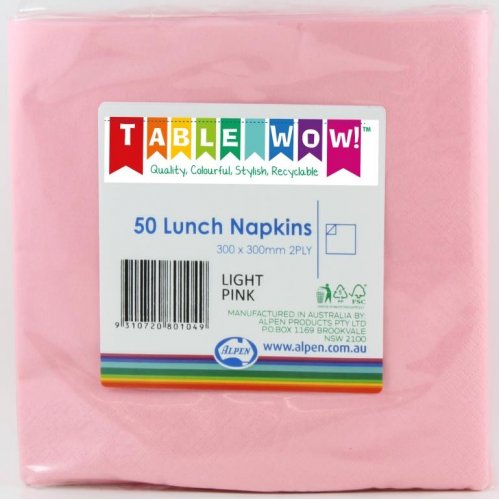 Light Pink Lunch Napkins Pack of 50