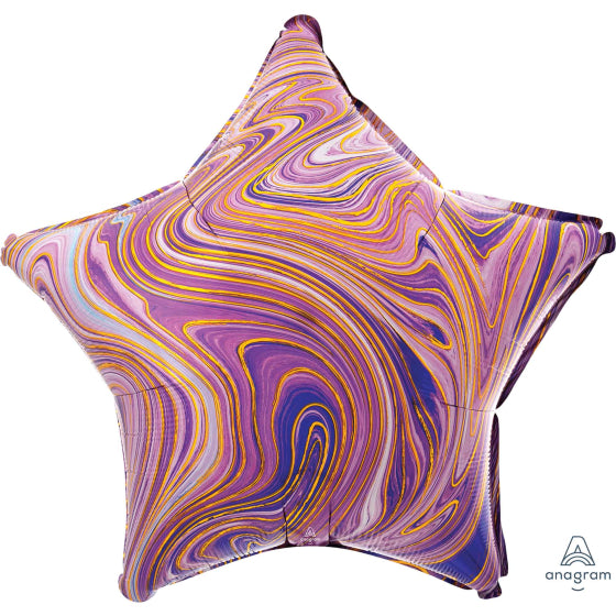 Purple Marblez Star 19" Foil Balloon