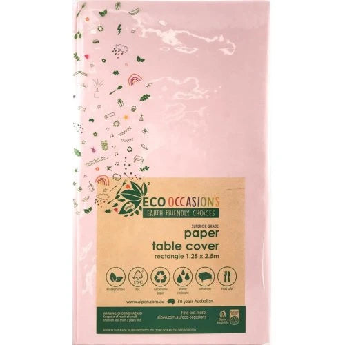 Light Pink Paper Rectangle Table cover