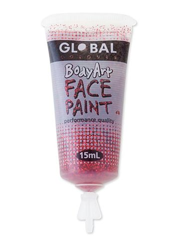Red Glitter Face Paint 15ml
