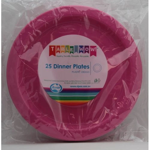 Magenta Plastic Dinner Plates Pack 20