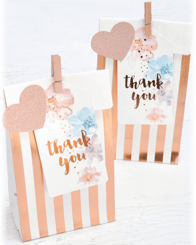 Illume Rose Gold Foil Candy Stripe & Polka Dot Gift Bags