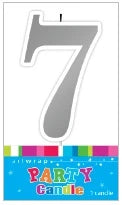 Silver Number 7 Candle
