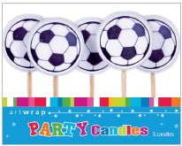 Soccer Ball Candles 5 Pack