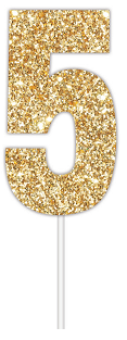 Number 5 Gold Cake Topper