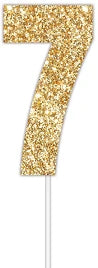 Number 7 Gold Cake Topper