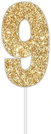 Number 9 Gold Cake Topper