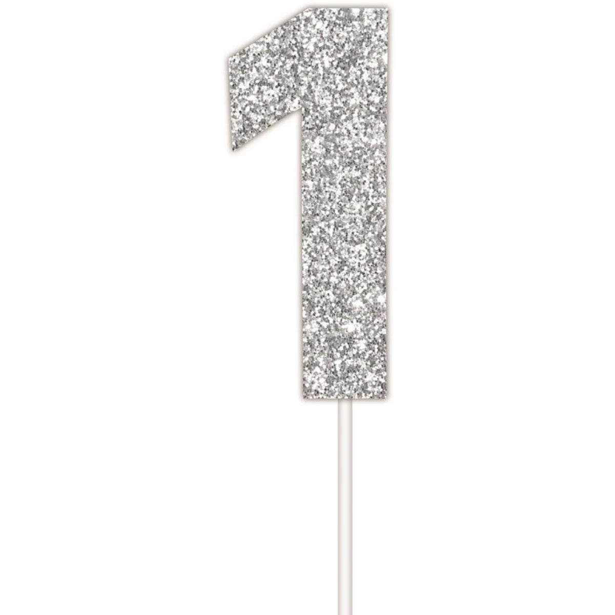 Number 1 Silver Cake Topper
