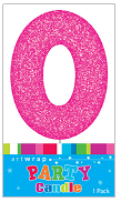 Pink Glitter Number 0 Candle